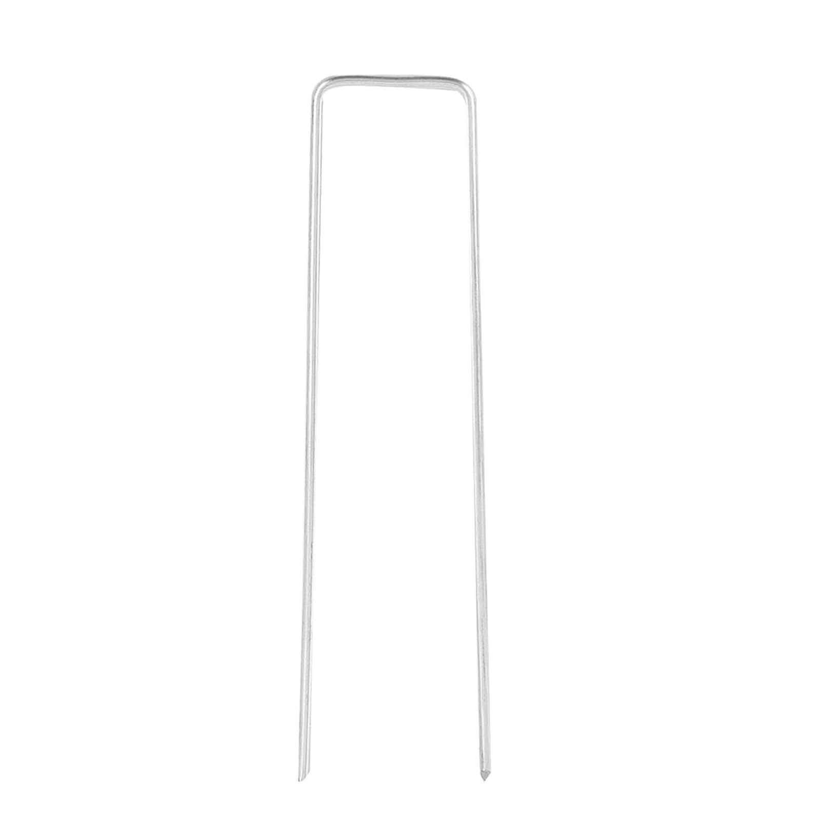 100Pcs Stainless Steel Ground Garden Staple Pins Weed Barrier Fabric Stake view 12