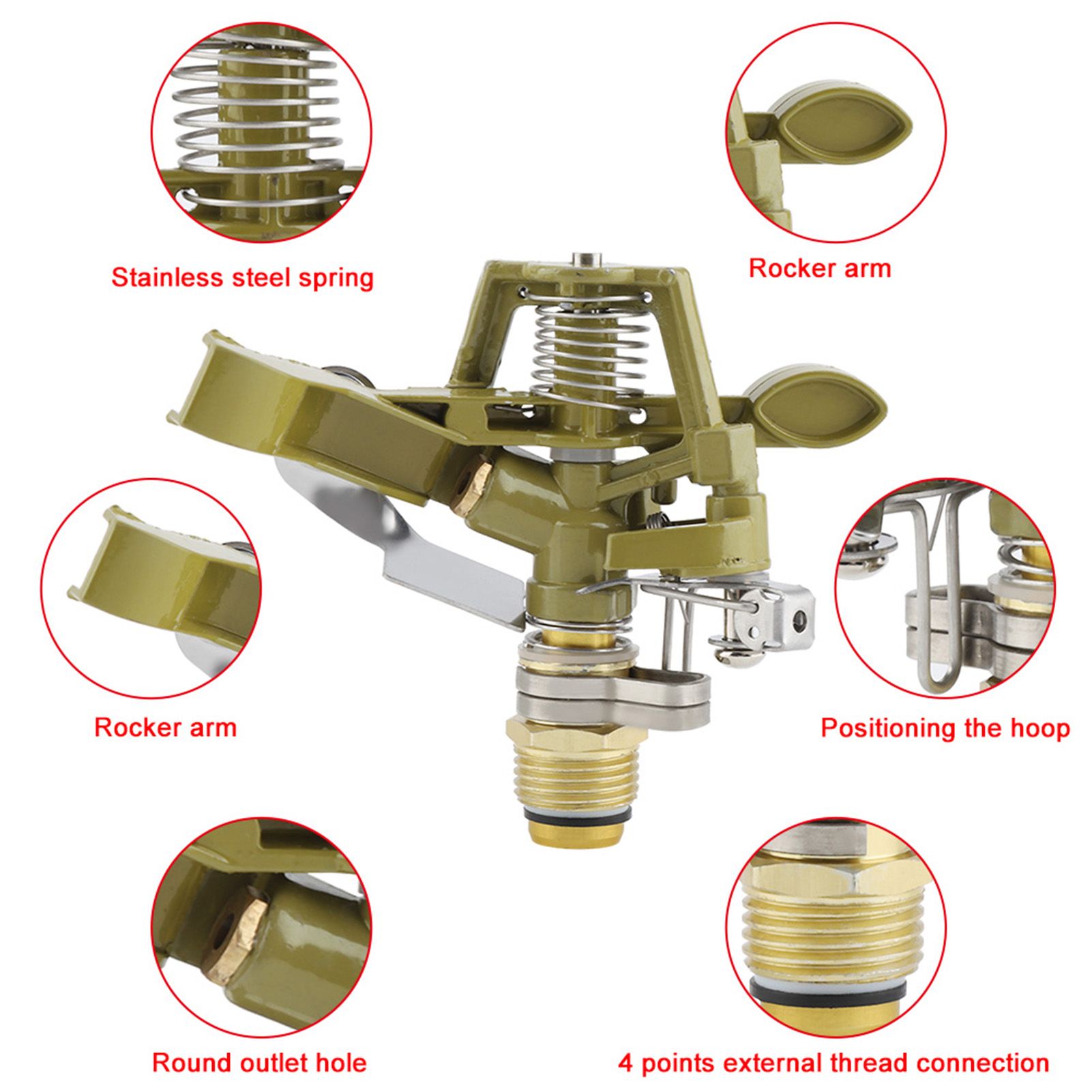 360 ° Zinc Alloy Ground Insert Zinc Sprink Water Watering Sprinkler Sprayer view 4