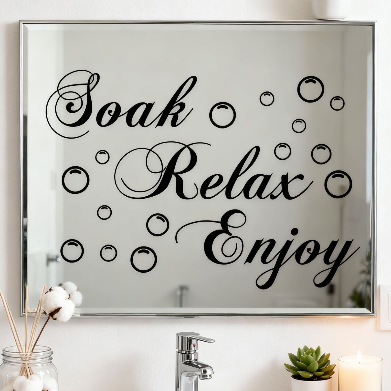 Soak Relax Enjoy Sticker Living Room Bedroom Backdrop Wall Decorative Decal view 10
