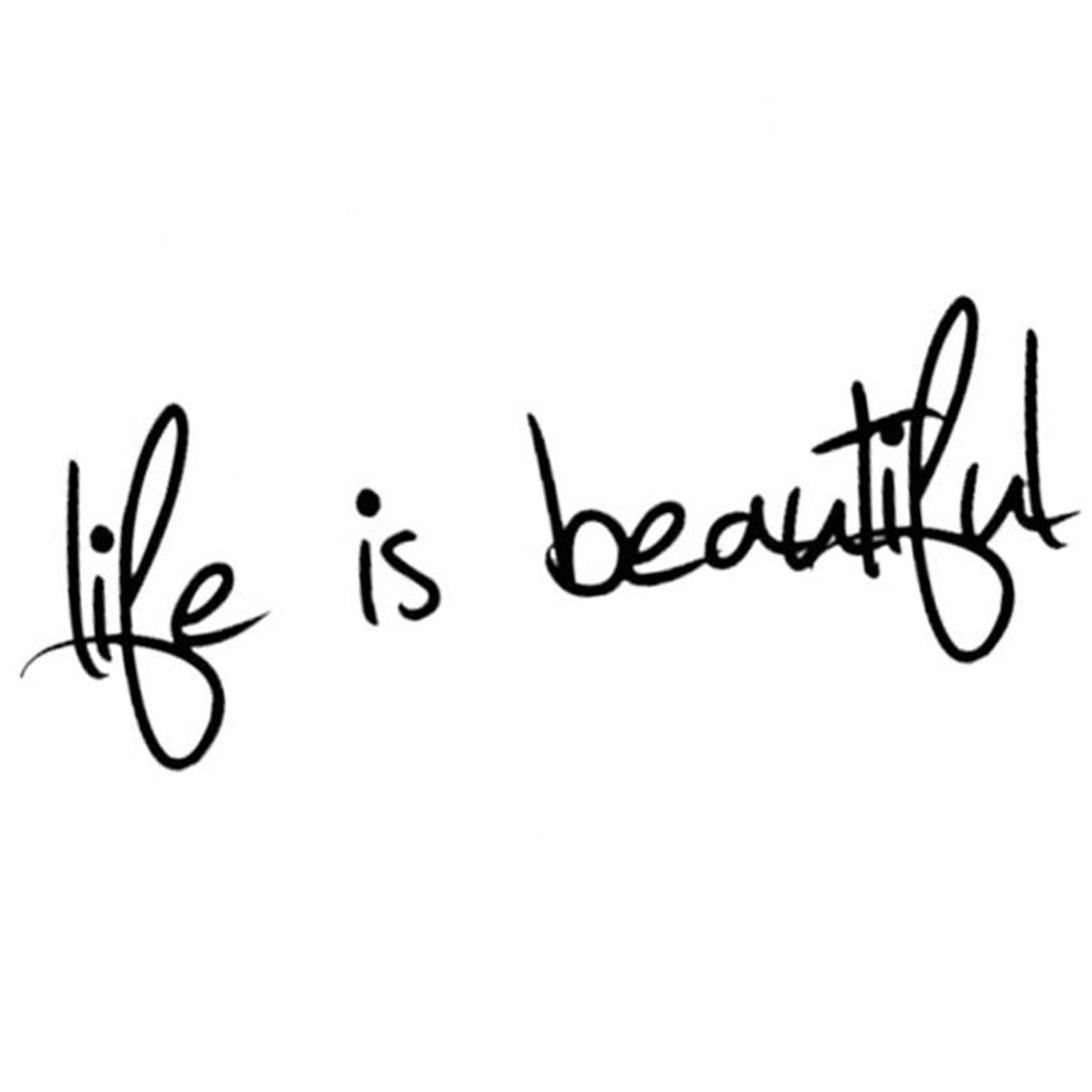 Life is Beautiful Quote Wall Sticker Removable Decal for Living Room Home Art