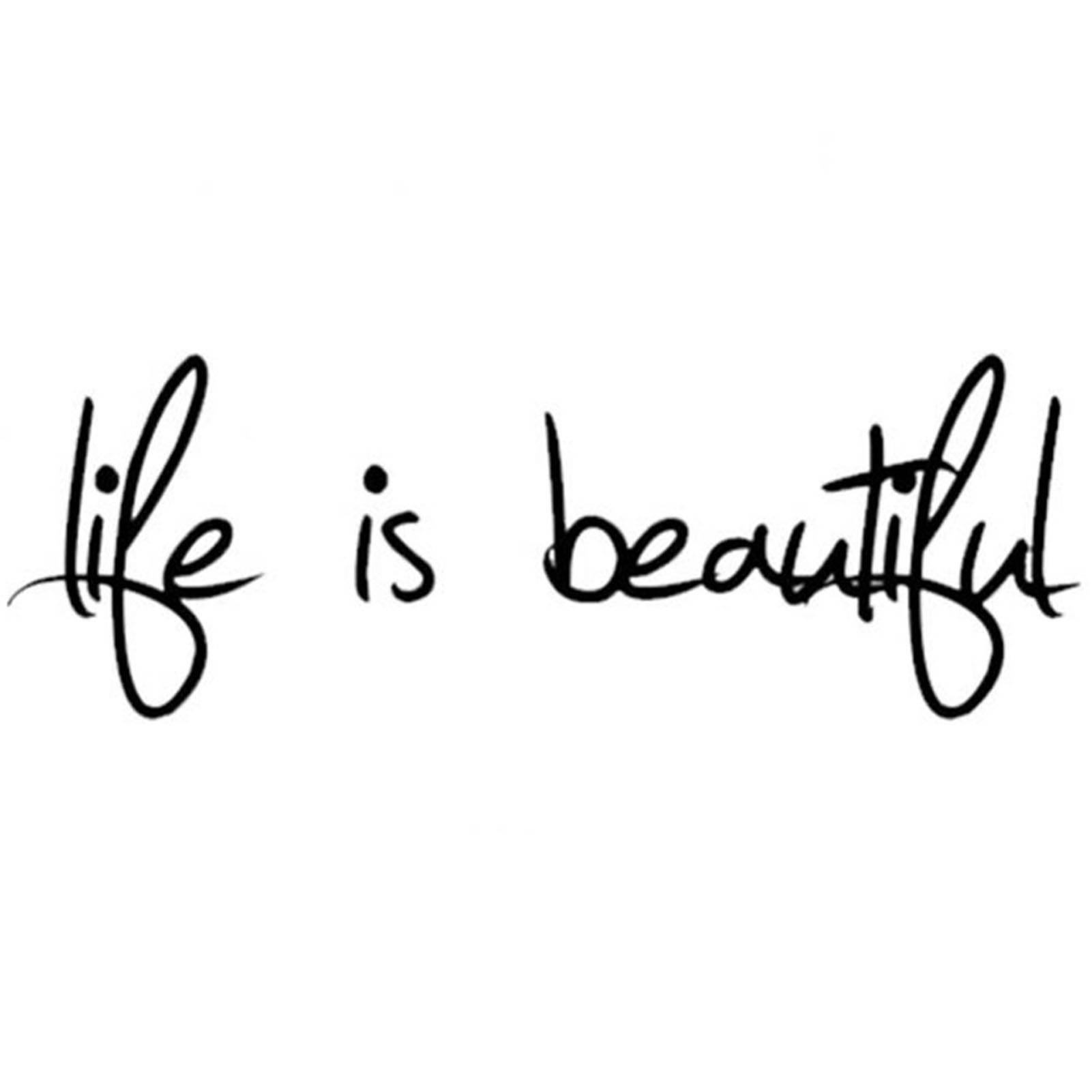Life is Beautiful Quote Wall Sticker Removable Decal for Living Room Home Art view 2