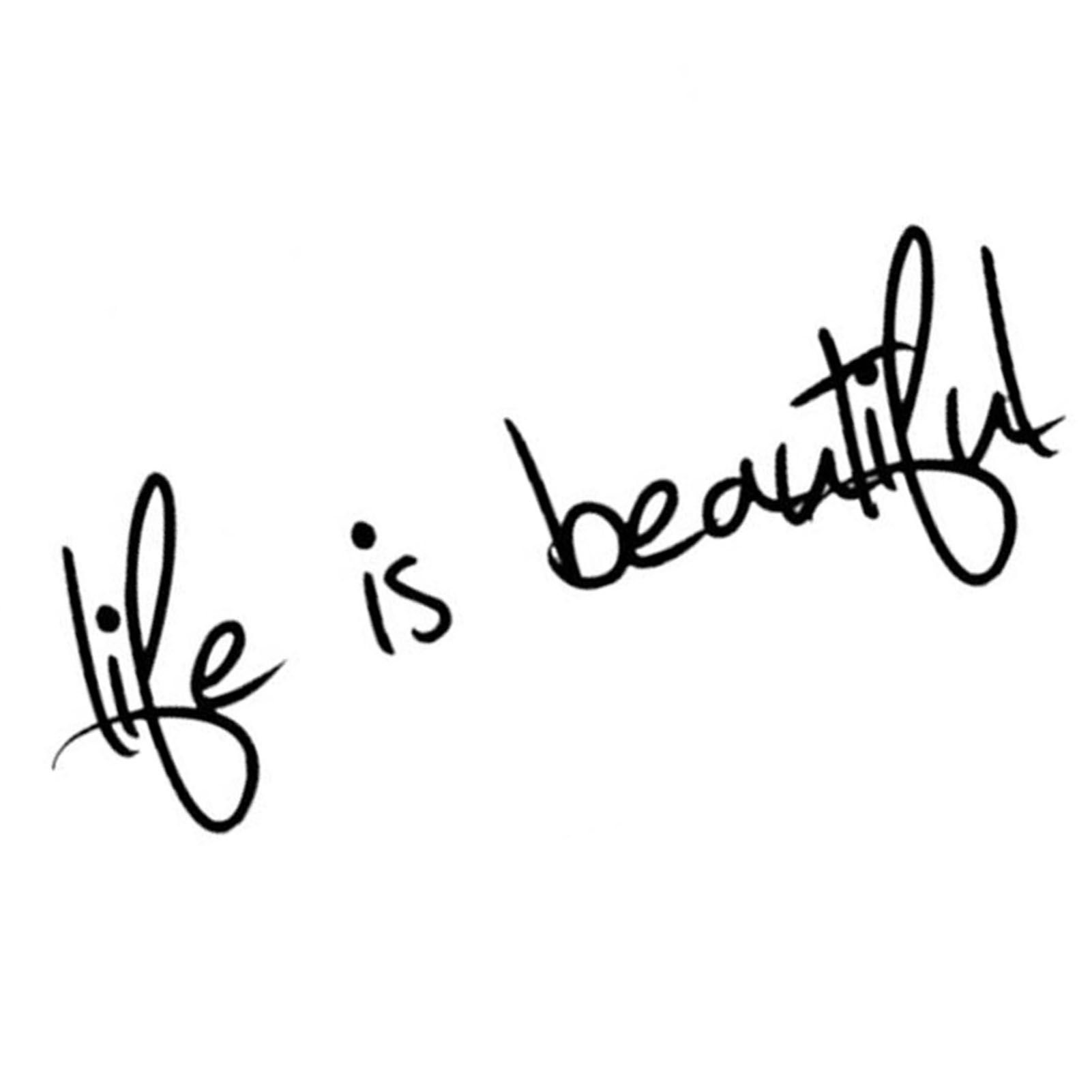 Life is Beautiful Quote Wall Sticker Removable Decal for Living Room Home Art view 6