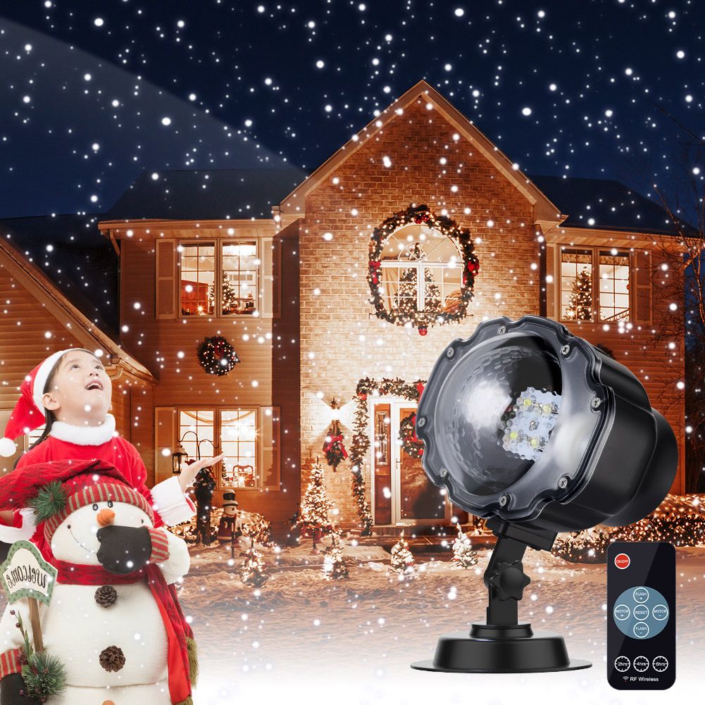 LED Snowfall Lights, LED Projector Snow Falling Lights for Garden, Snowflake view 2