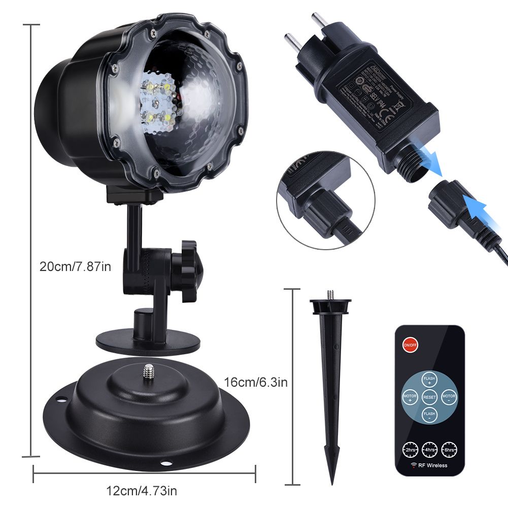 LED Snowfall Lights, LED Projector Snow Falling Lights for Garden, Snowflake view 7