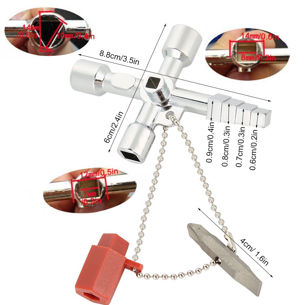 4 in 1 Multifunctional Universal Key Tool Cross Square Triangle for Electrical view 10