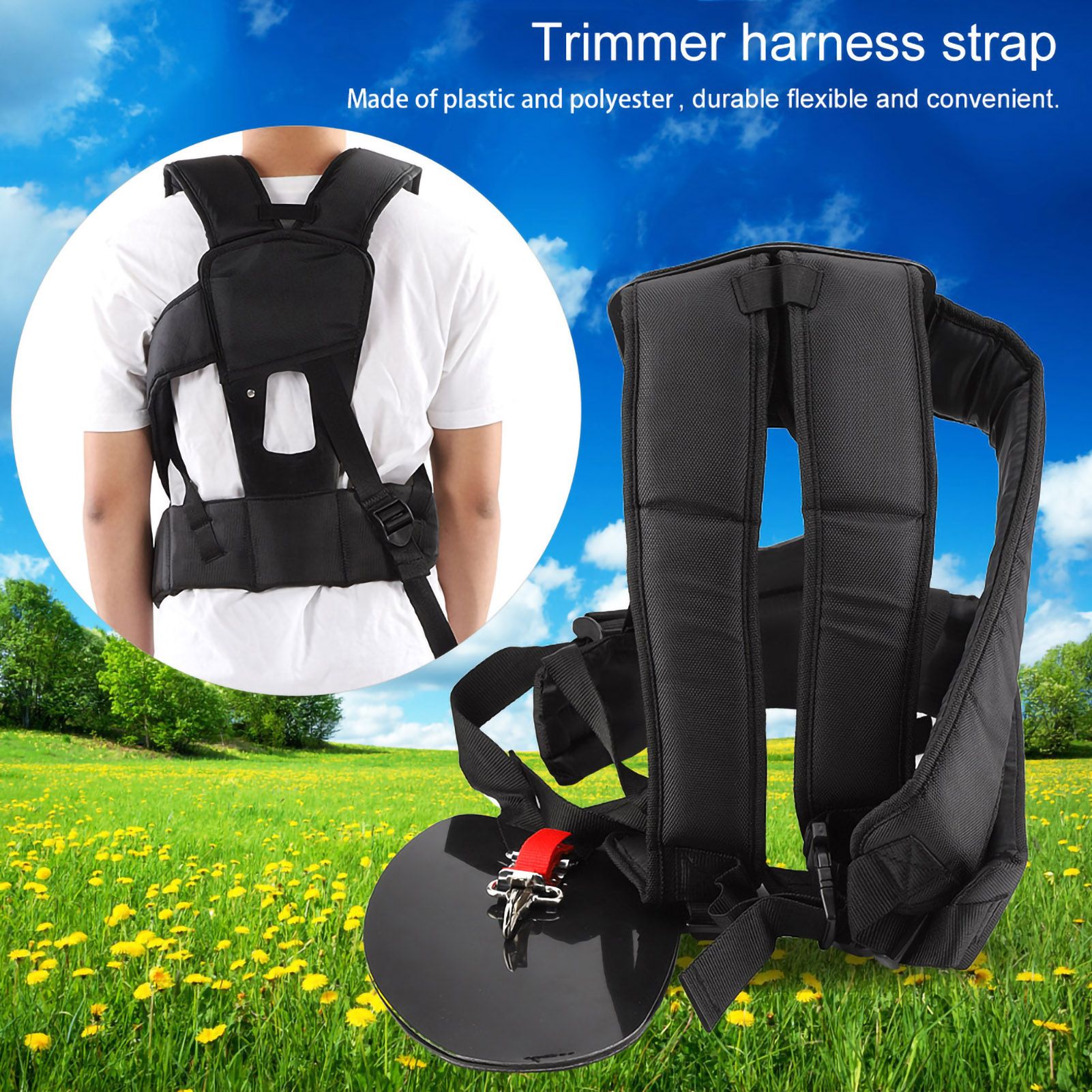 Universal Trimmer Double Shoulder Strap Mower Polyester M Shaped Belt for