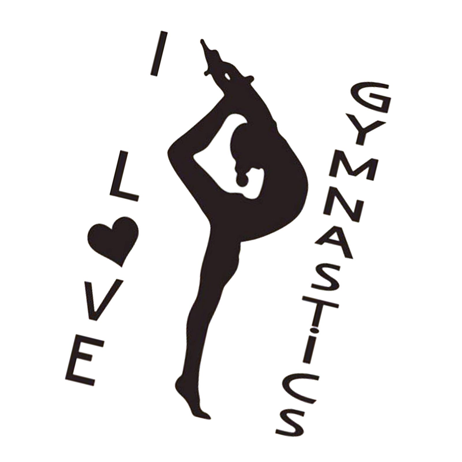 I Love Gymnastics Sticker Living Room Bedroom Backdrop Wall Decorative Decal