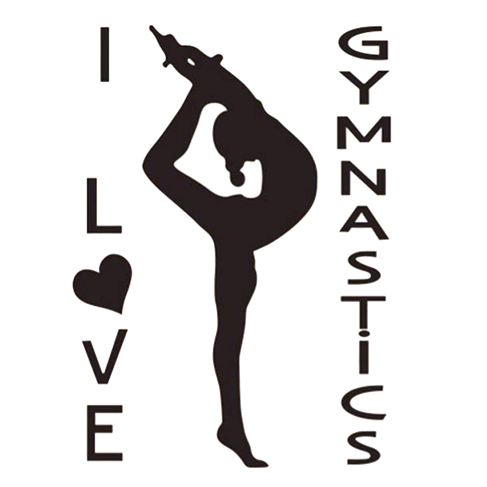I Love Gymnastics Sticker Living Room Bedroom Backdrop Wall Decorative Decal view 2