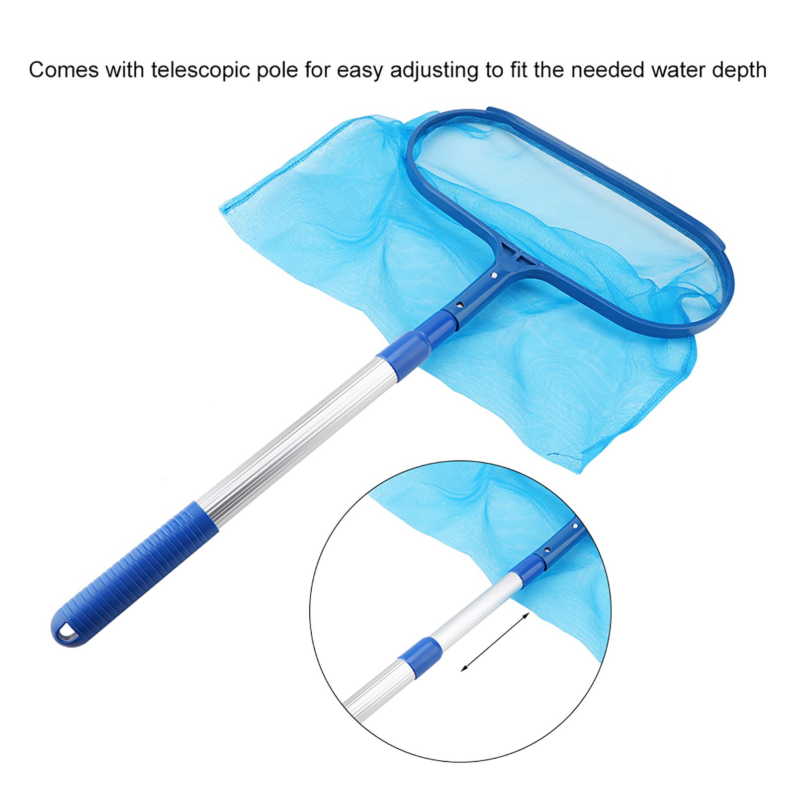 Swimming Pool Leaf Skimmer Mesh Net with Telescopic Pole Pond Tub Effective view 9