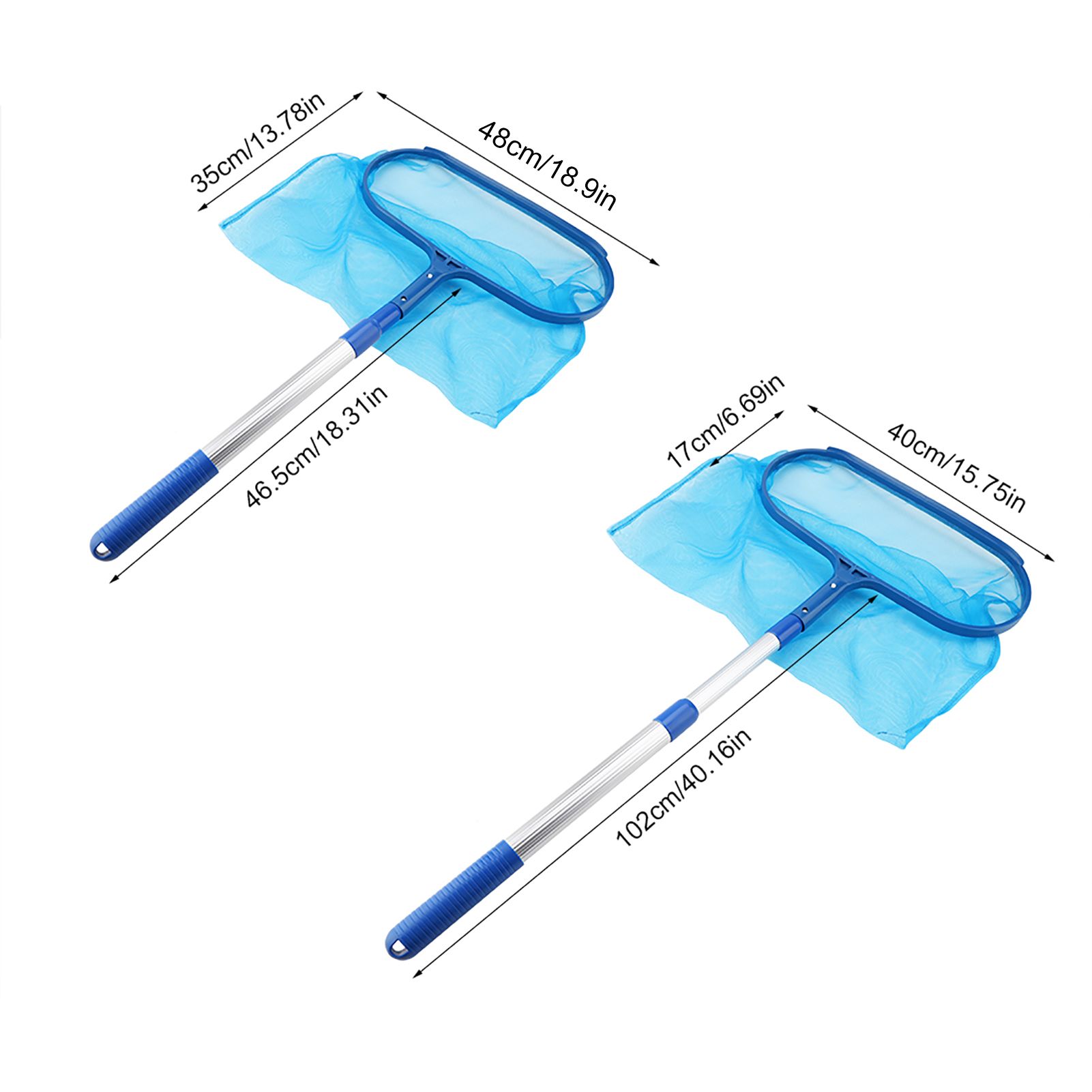 Swimming Pool Leaf Skimmer Mesh Net with Telescopic Pole Pond Tub Effective view 10