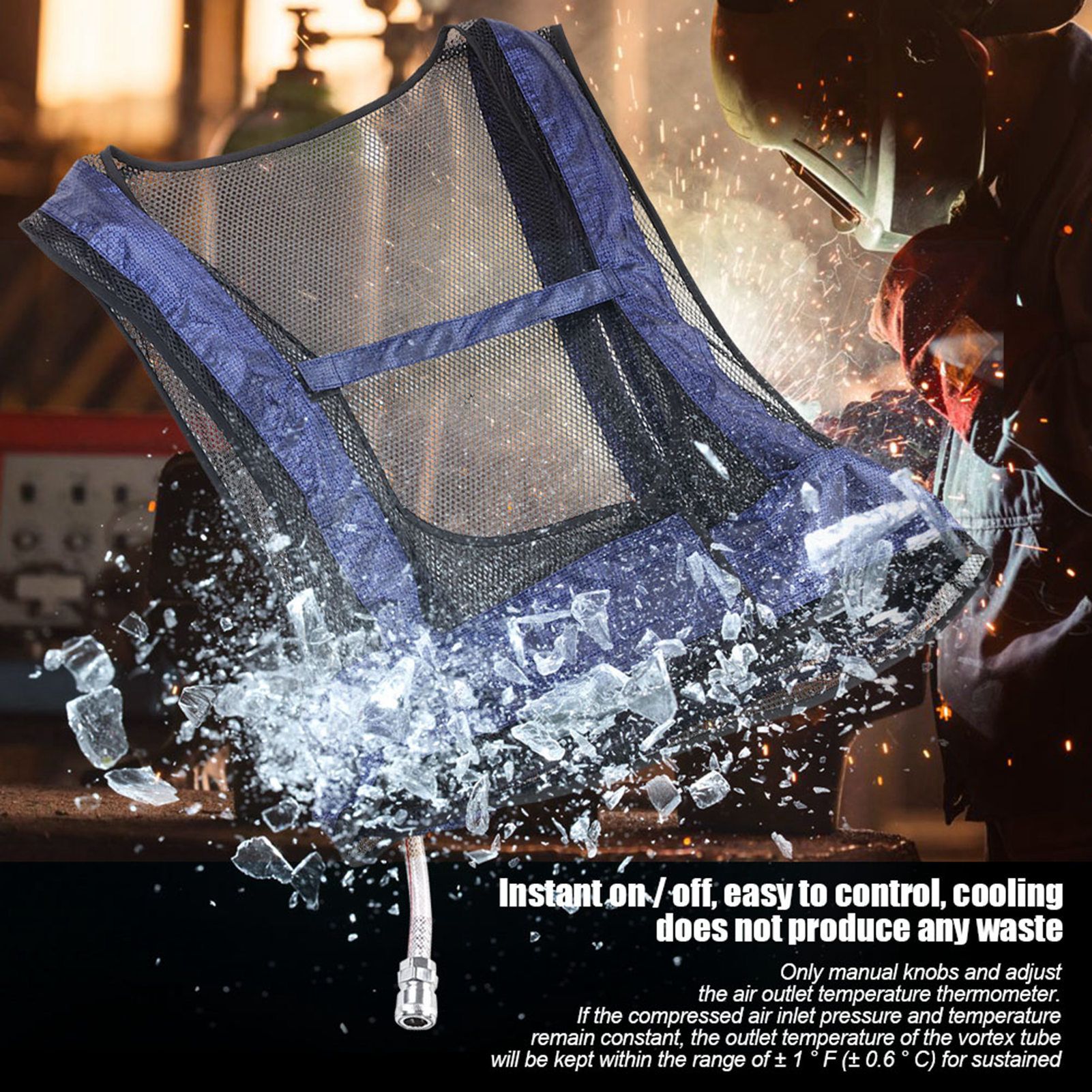 Welding Steel Air Compressed Cooling Vest Air Conditioner Waistcoat view 3