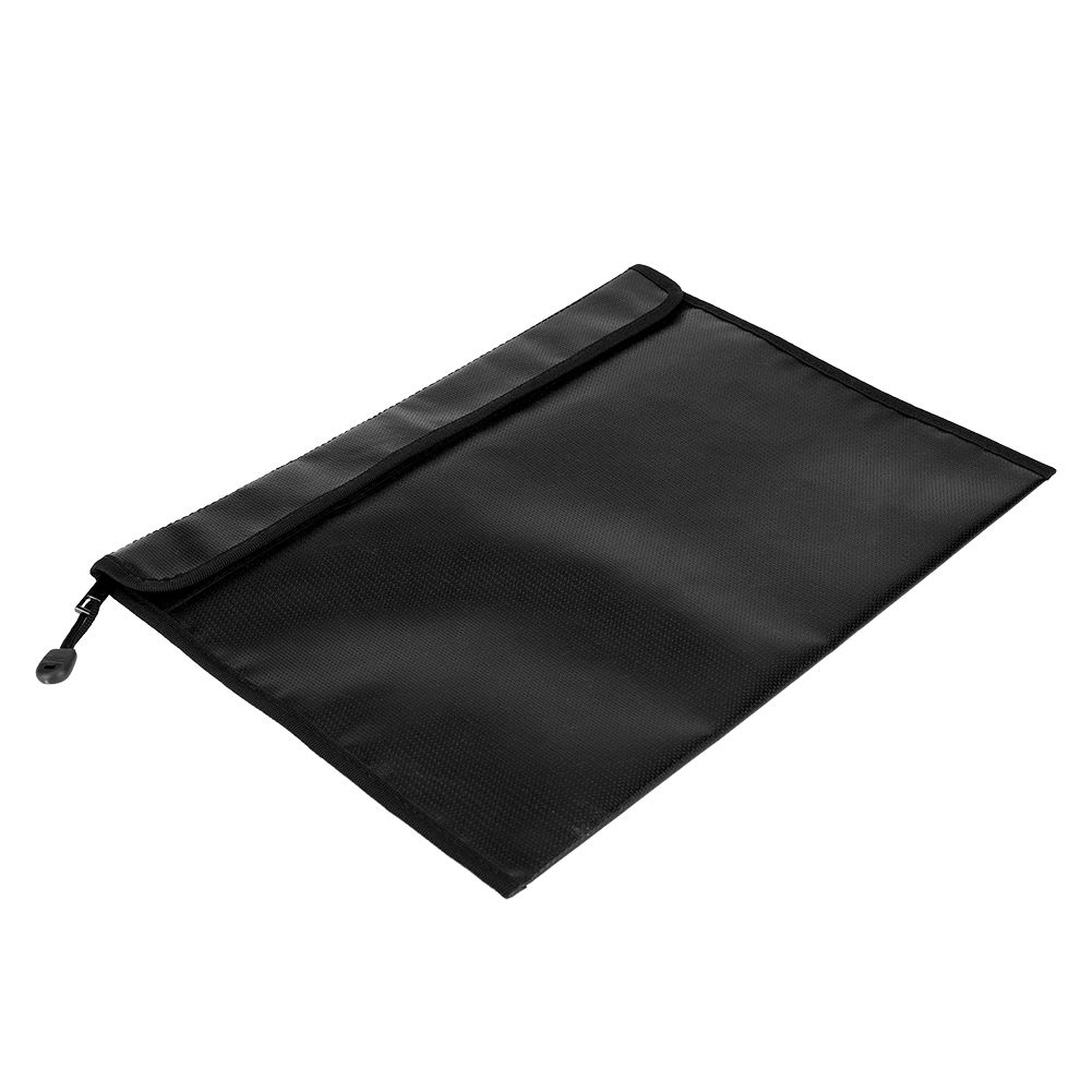 Black Fireproof Document Bag Cross Section Passport Money Certificates Keeping view 2