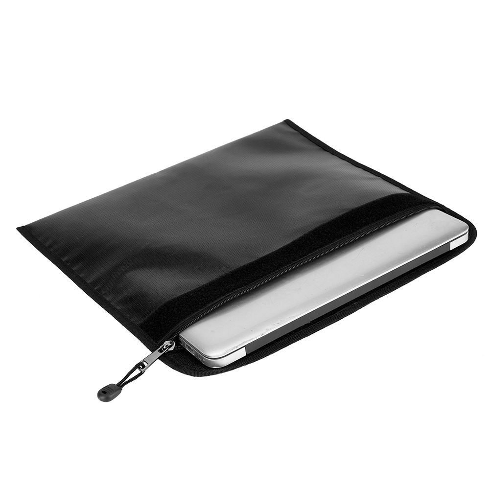 Black Fireproof Document Bag Cross Section Passport Money Certificates Keeping view 4