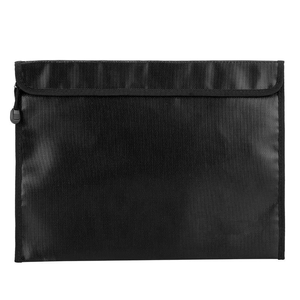 Black Fireproof Document Bag Cross Section Passport Money Certificates Keeping view 5