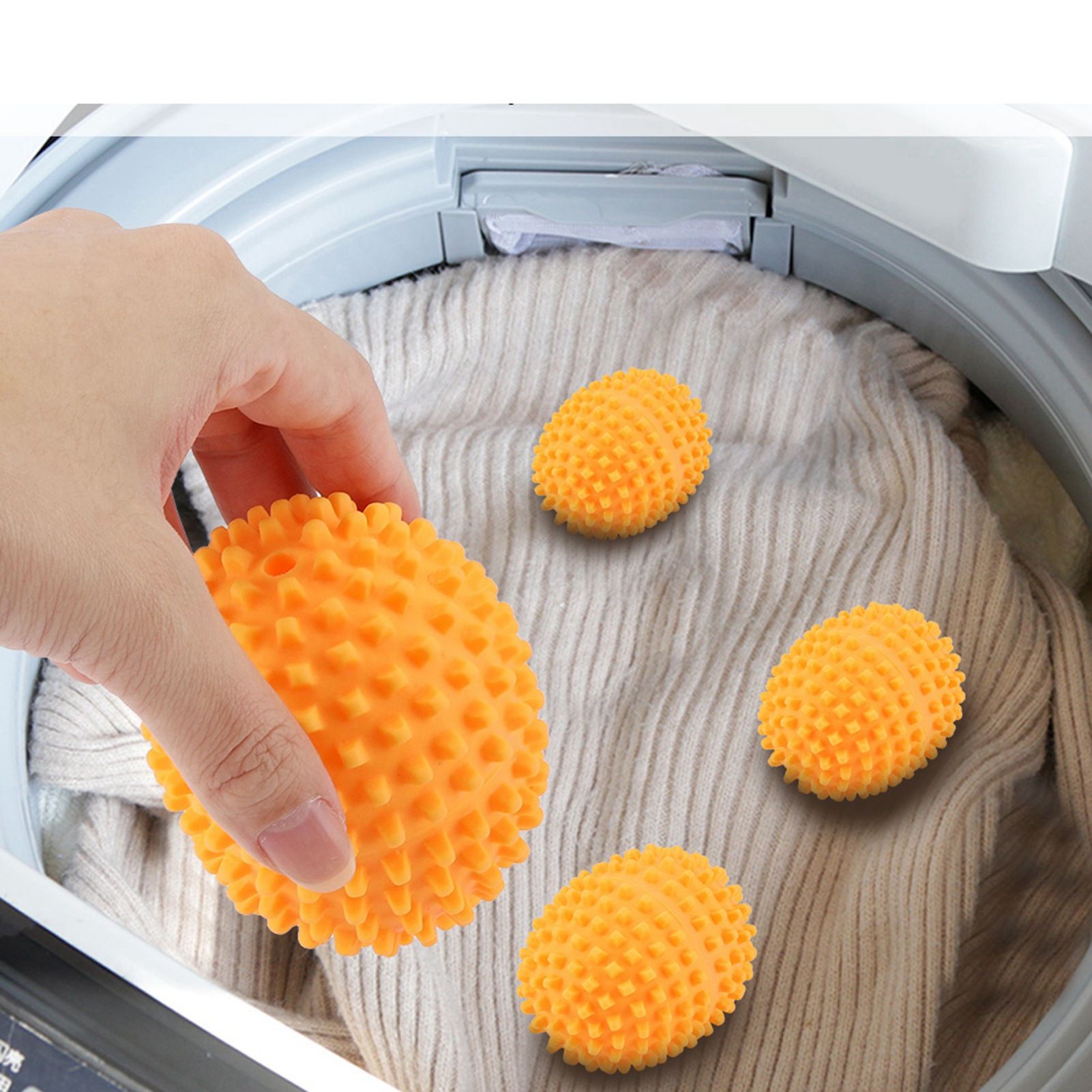 4Pcs/Set Orange Reusable Dryer Balls Dryer Ball for Home Clothes Dry view 4