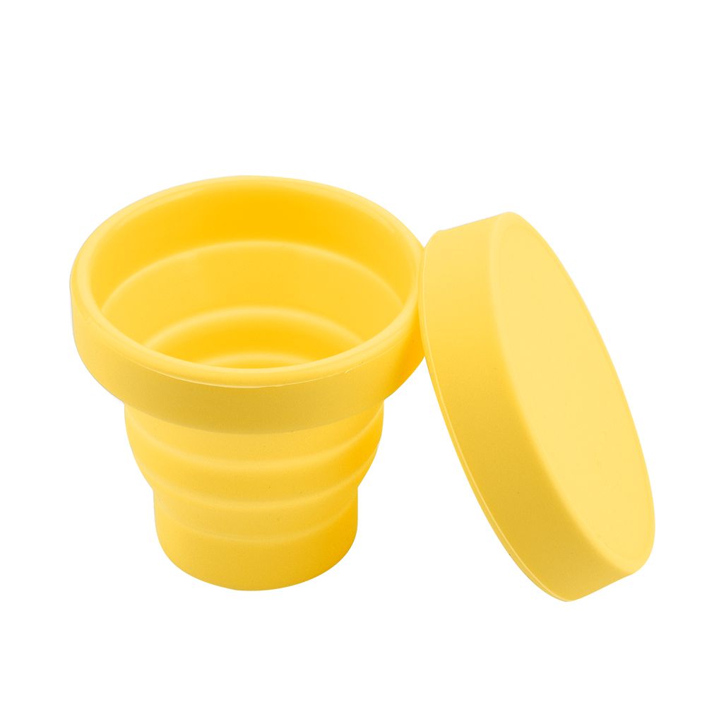 Silicone Telescopic Drinking Collapsible Folding Cup Travel Camping Outdoor Yellow