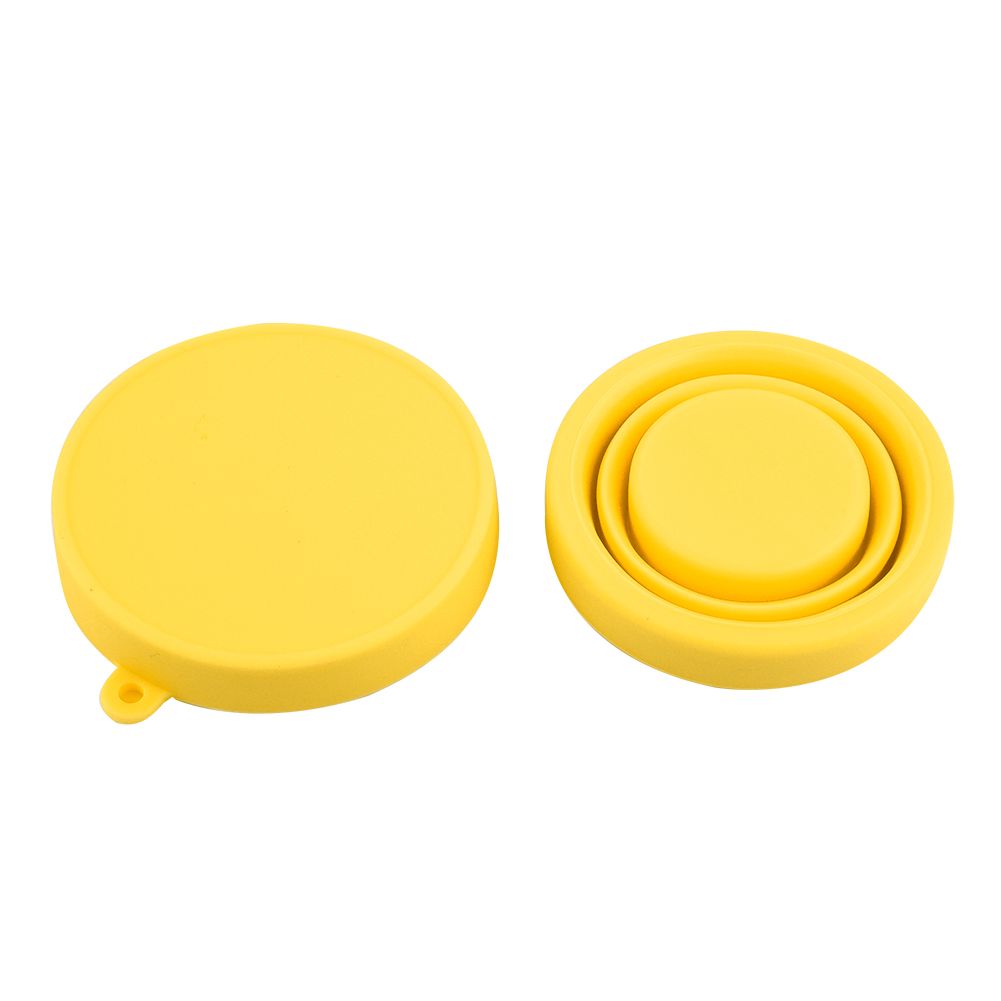Silicone Telescopic Drinking Collapsible Folding Cup Travel Camping Outdoor Yellow view 2