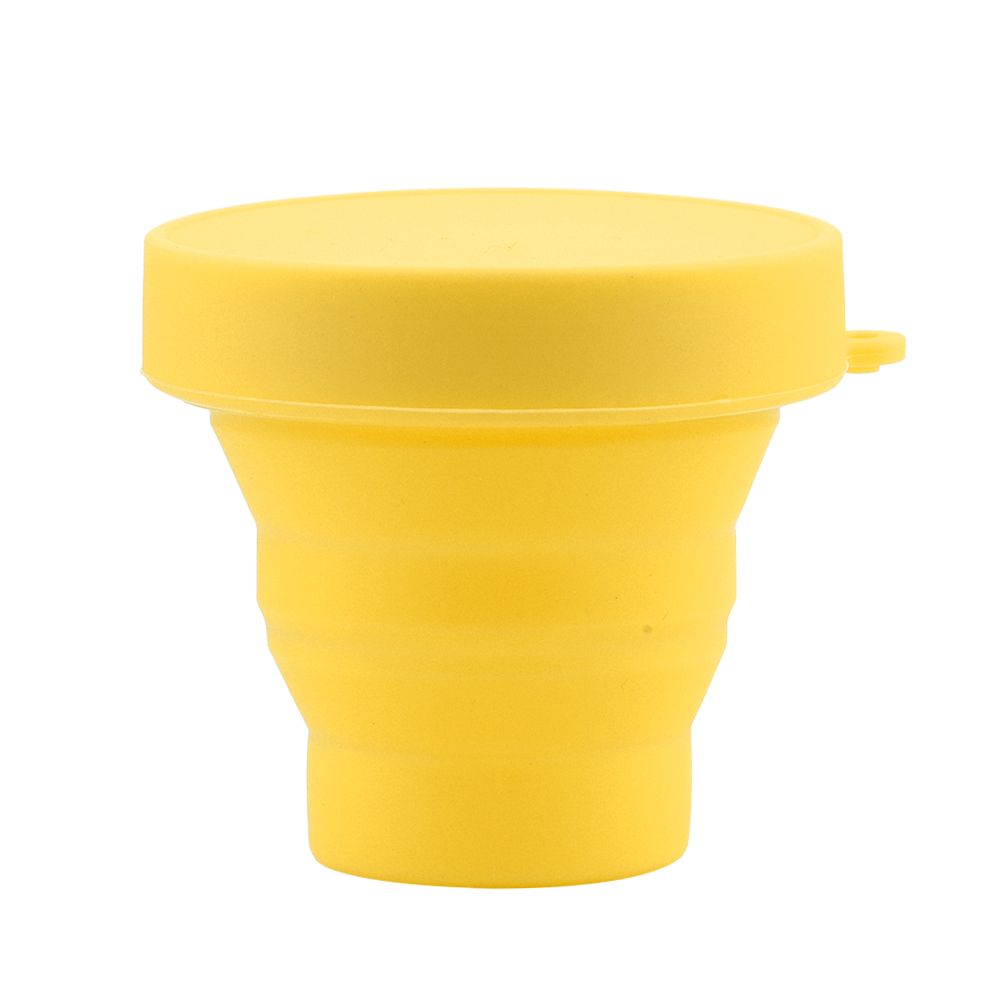 Silicone Telescopic Drinking Collapsible Folding Cup Travel Camping Outdoor Yellow view 3