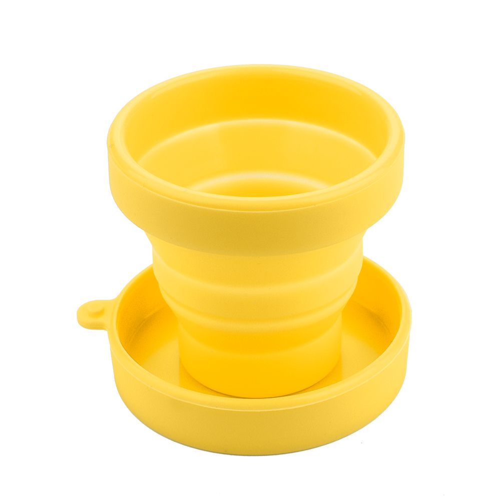 Silicone Telescopic Drinking Collapsible Folding Cup Travel Camping Outdoor Yellow view 4