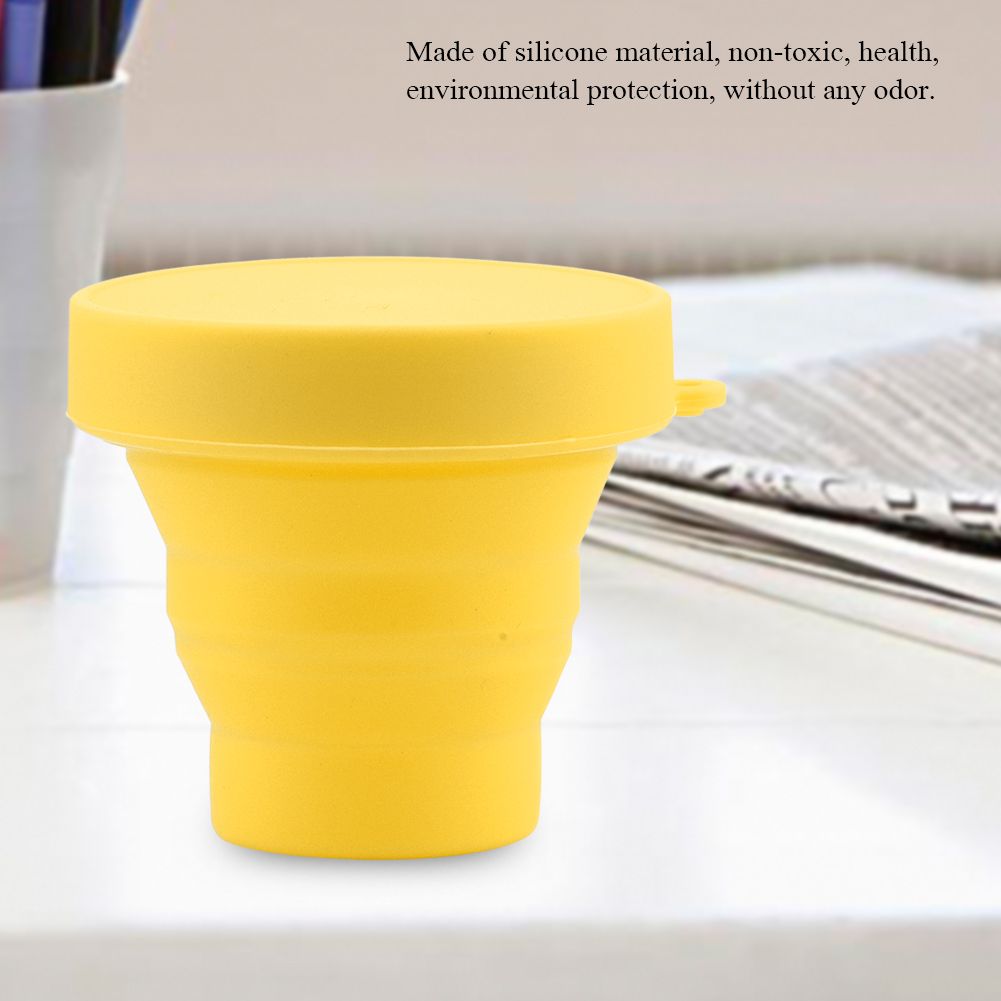 Silicone Telescopic Drinking Collapsible Folding Cup Travel Camping Outdoor Yellow view 8