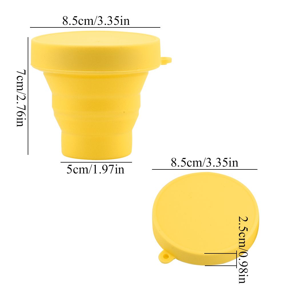 Silicone Telescopic Drinking Collapsible Folding Cup Travel Camping Outdoor Yellow view 10