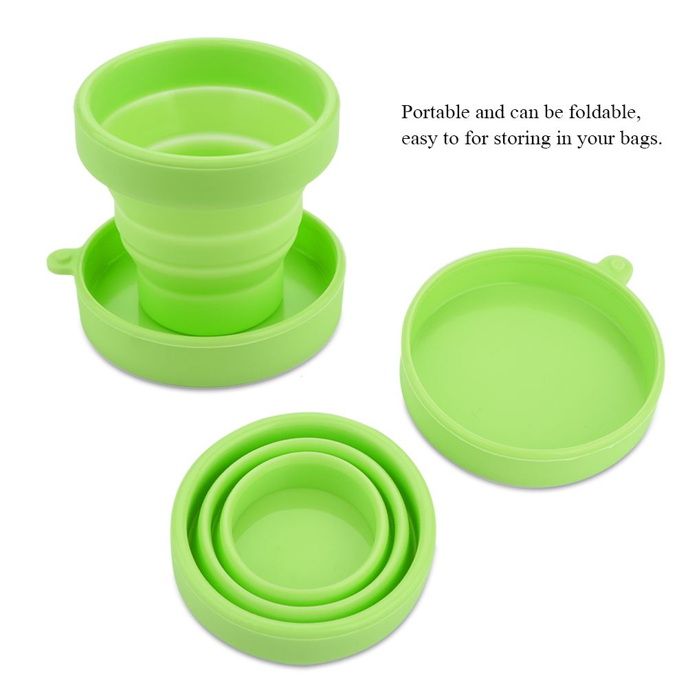 Silicone Telescopic Drinking Collapsible Folding Cup Travel Camping Outdoor Green view 7