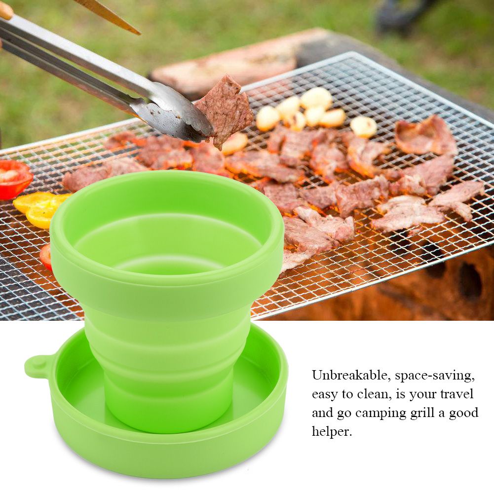 Silicone Telescopic Drinking Collapsible Folding Cup Travel Camping Outdoor Green view 9