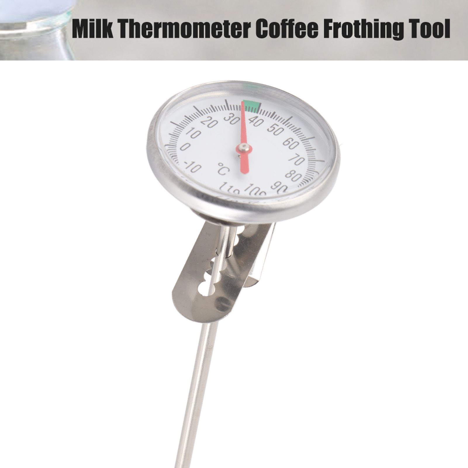 Stainless Steel Milk Thermometer ‑10~110℃ Easy to Clean Coffee Frothing