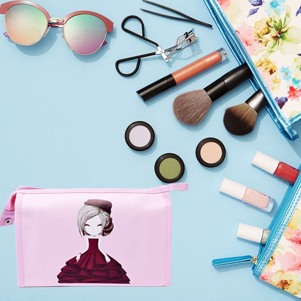 Reusable Durable Cartoon Storage Makeup Cosmetics Bag for Girl Woman(Purple) — image 1