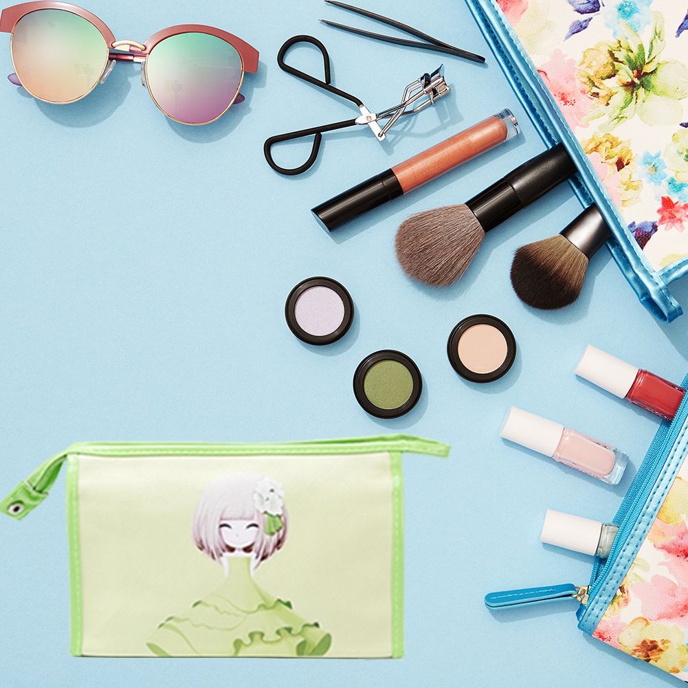 Reusable Durable Cartoon Storage Makeup Cosmetics Bag for Girl Woman(Green) — image 1