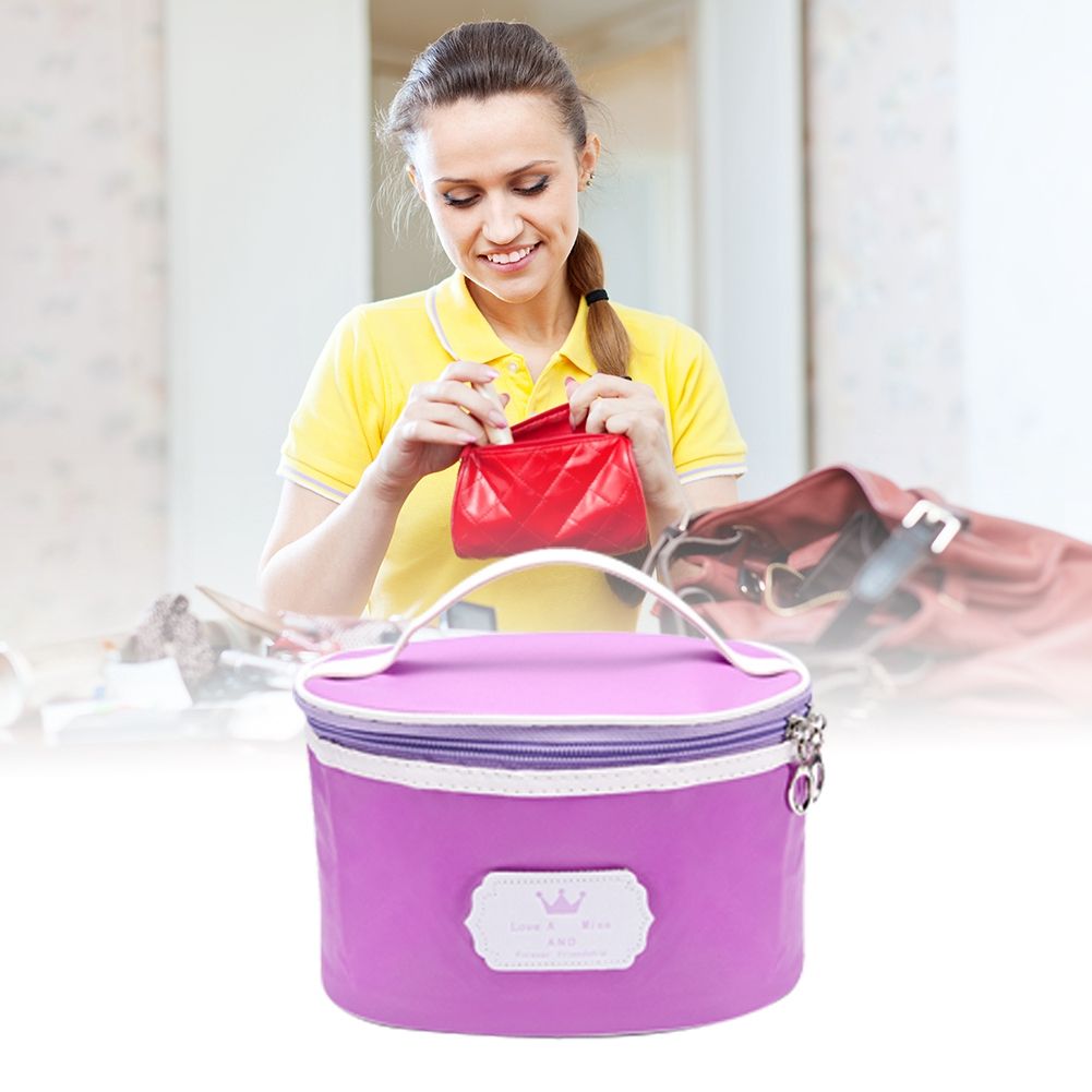 Reusable Durable Portable Storage Makeup Cosmetics Bag for Girl Woman(Purple) — image 1