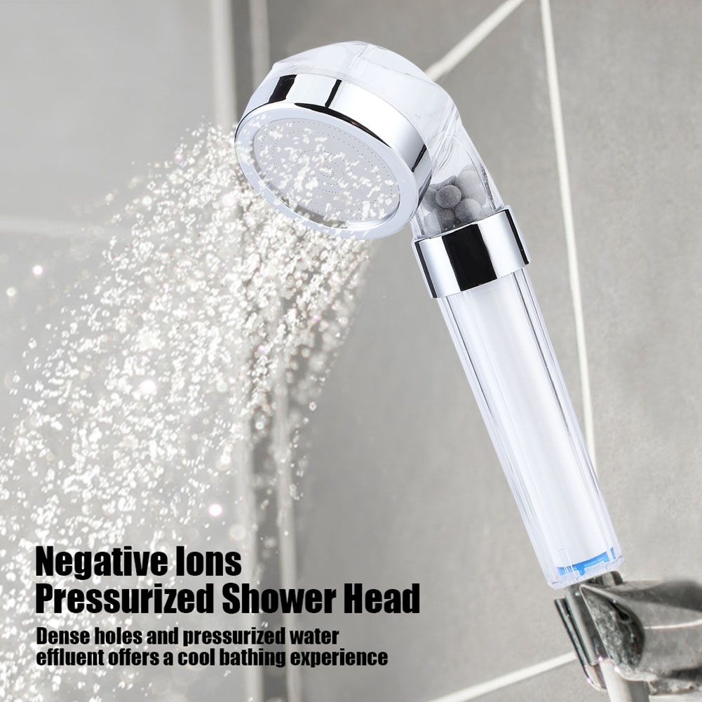 Negative Ions Pressurized Handheld Shower Head Bathroom Showering Bathing view 7