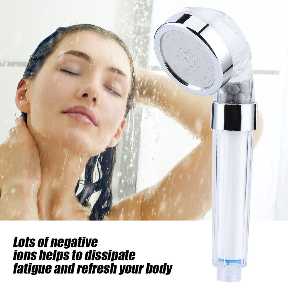 Negative Ions Pressurized Handheld Shower Head Bathroom Showering Bathing view 8
