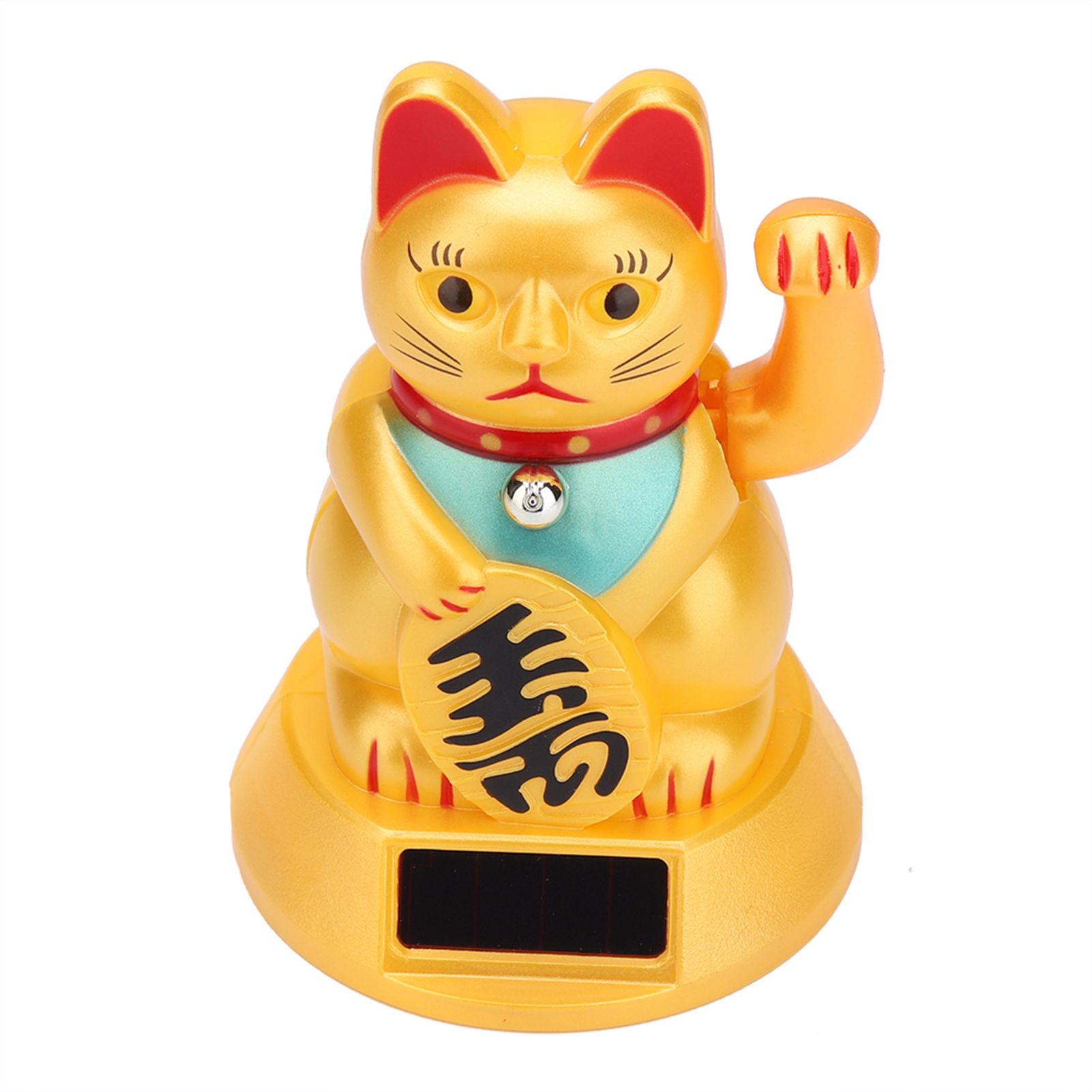 Solar Powered Welcoming Waving Beckoning Fortune Lucky Cat Home Stores Car Decor view 3
