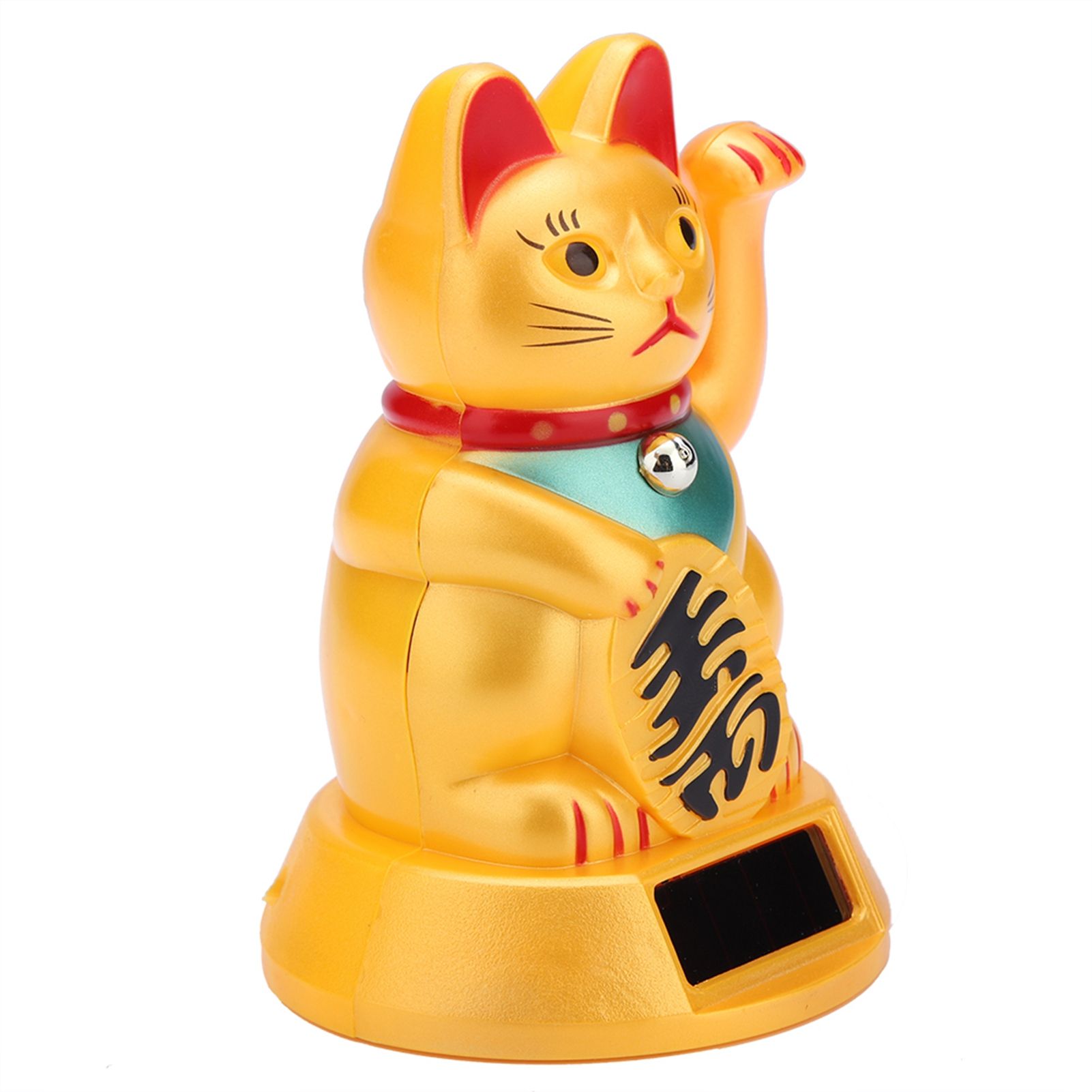 Solar Powered Welcoming Waving Beckoning Fortune Lucky Cat Home Stores Car Decor view 5