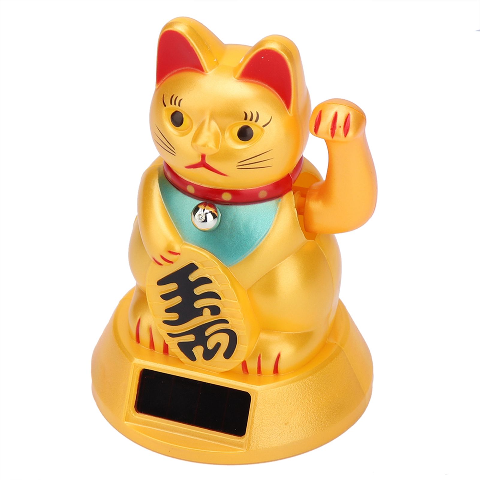 Solar Powered Welcoming Waving Beckoning Fortune Lucky Cat Home Stores Car Decor view 6
