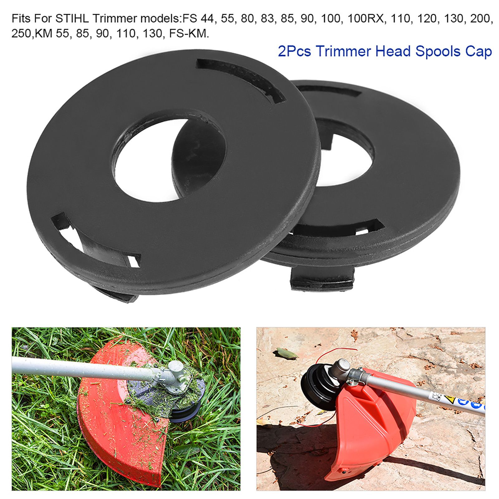 2Pcs Trimmer Head Spools Cap Replacement for 25‑2 FS 44 55 80 83 85 90 100 110 view 3