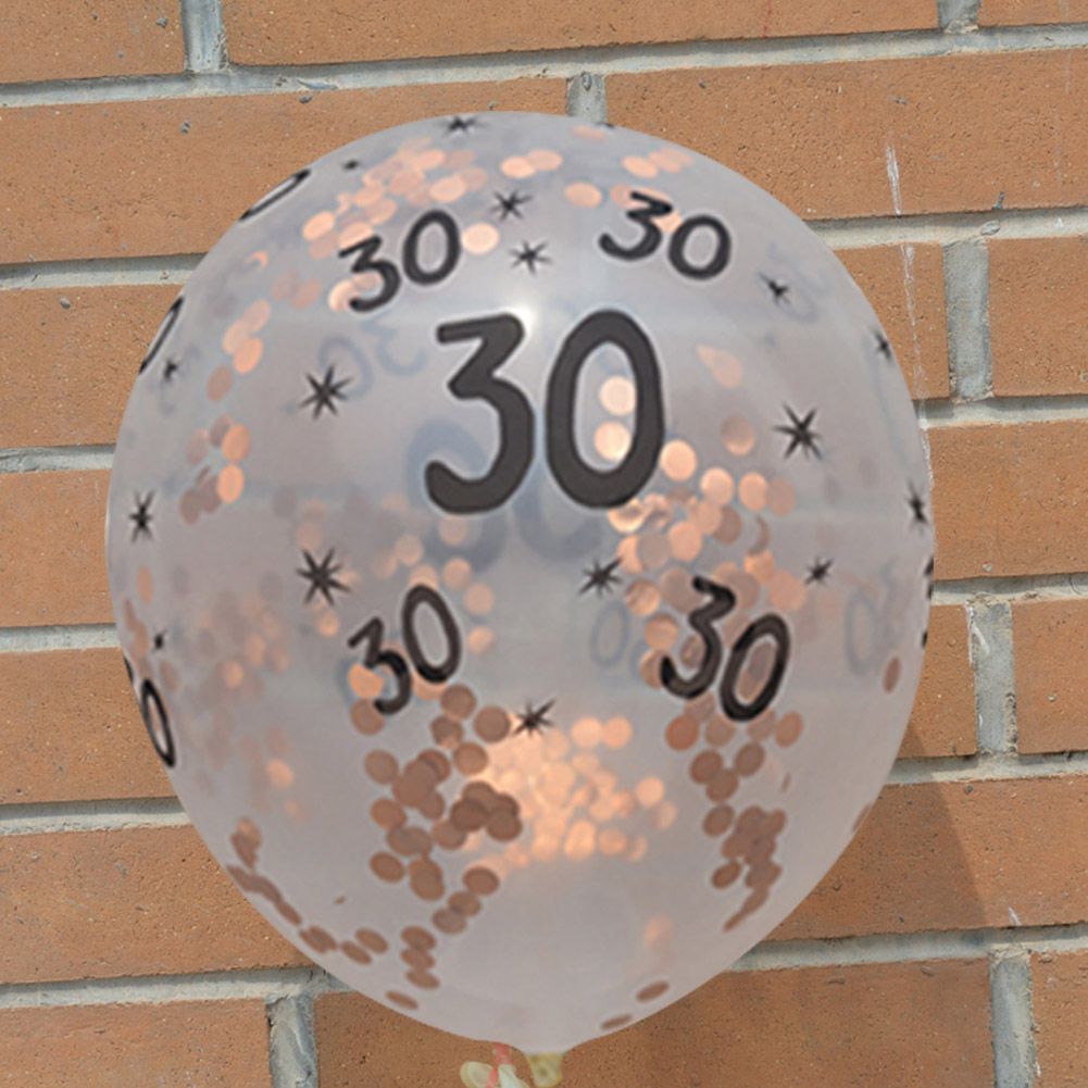 5Pcs Latex Balloons 30th 40th 50th Happy Birthday Party Home Decorations (Rose