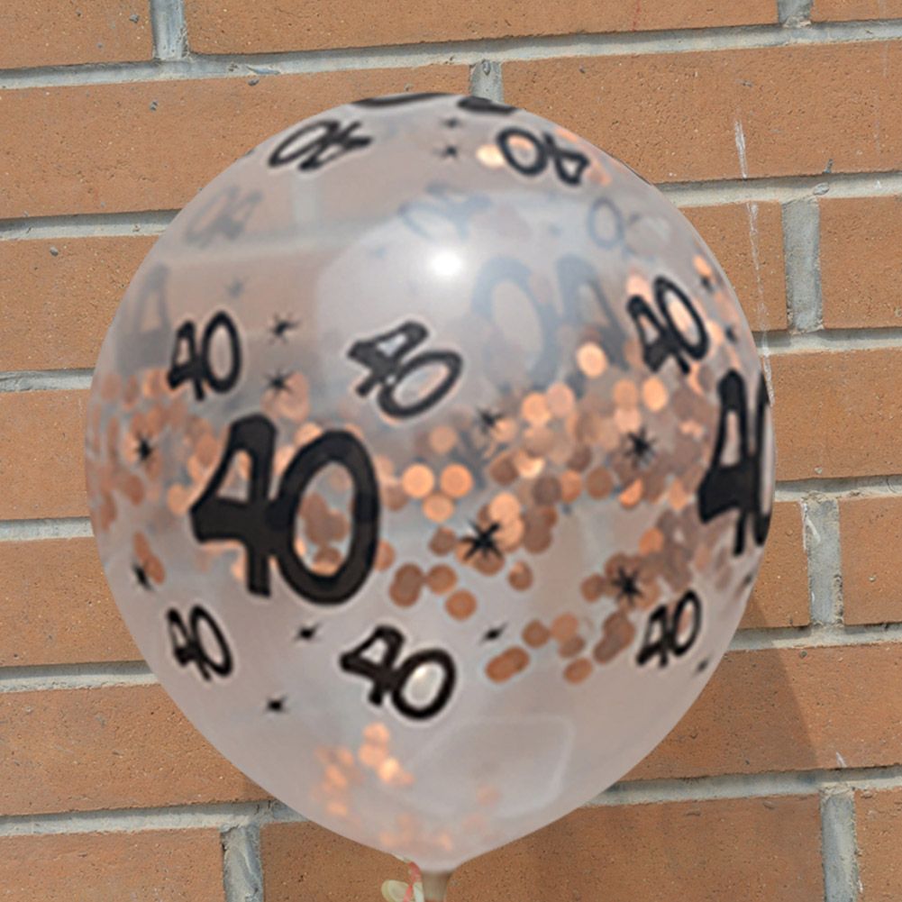 5Pcs Latex Balloons 30th 40th 50th Happy Birthday Party Home Decorations (Rose