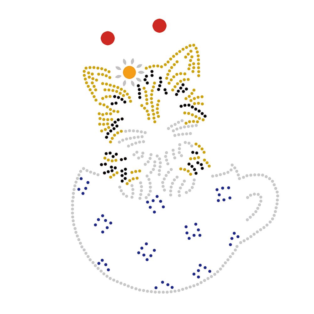 Children Handmade Kitty Pattern DIY Stereo Feeling Rhinestone Diamond Drawing view 5