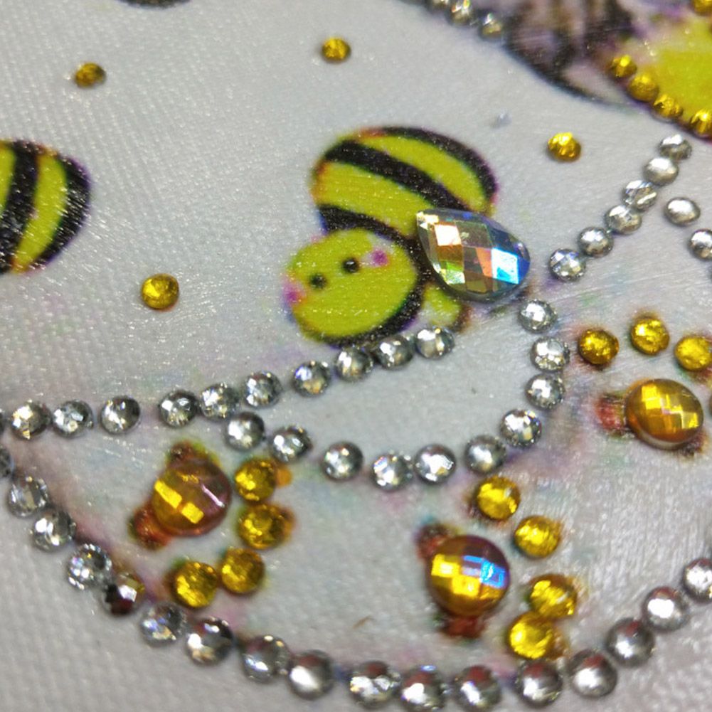 Children Handmade Kitty Pattern DIY Stereo Feeling Rhinestone Diamond Drawing view 8