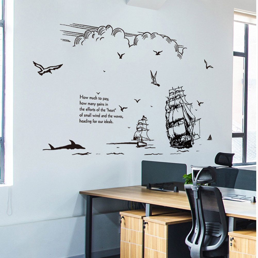 Beautiful Sailing Pattern Wall Decal Bedroom Living Room Background Sticker view 3