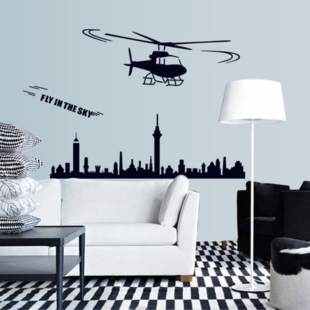 Cartoon Airplane Pattern Wall Decal Bedroom Living Room TV Background Sticker view 5
