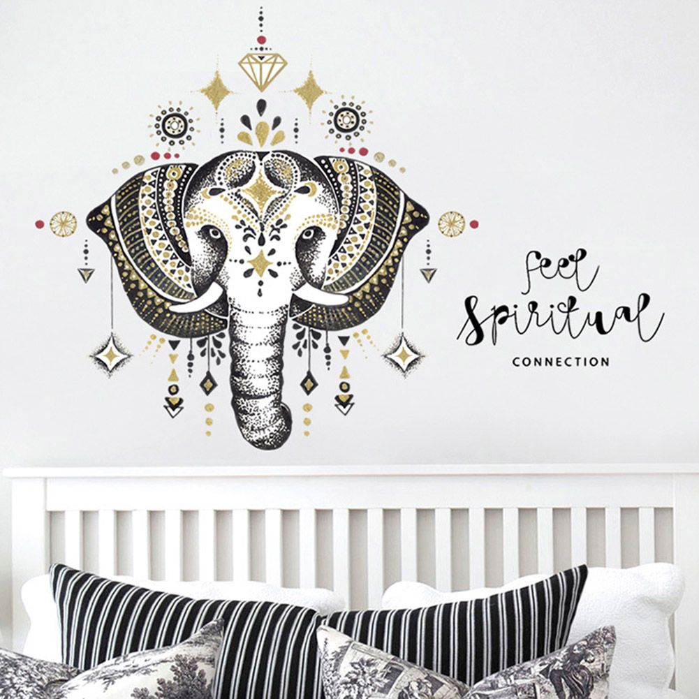 Nordic Style Elephant Wall Sticker for Living Room Bedroom Backdrop Wall view 3