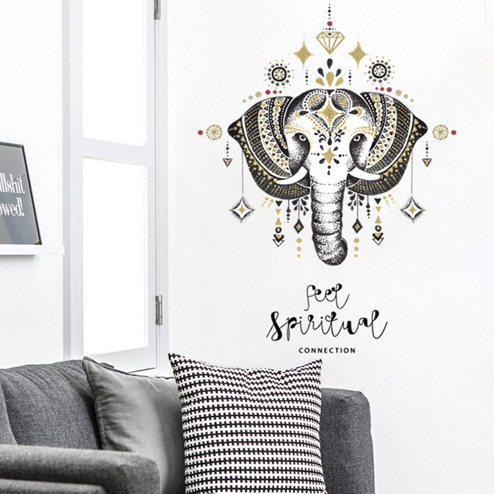Nordic Style Elephant Wall Sticker for Living Room Bedroom Backdrop Wall view 5