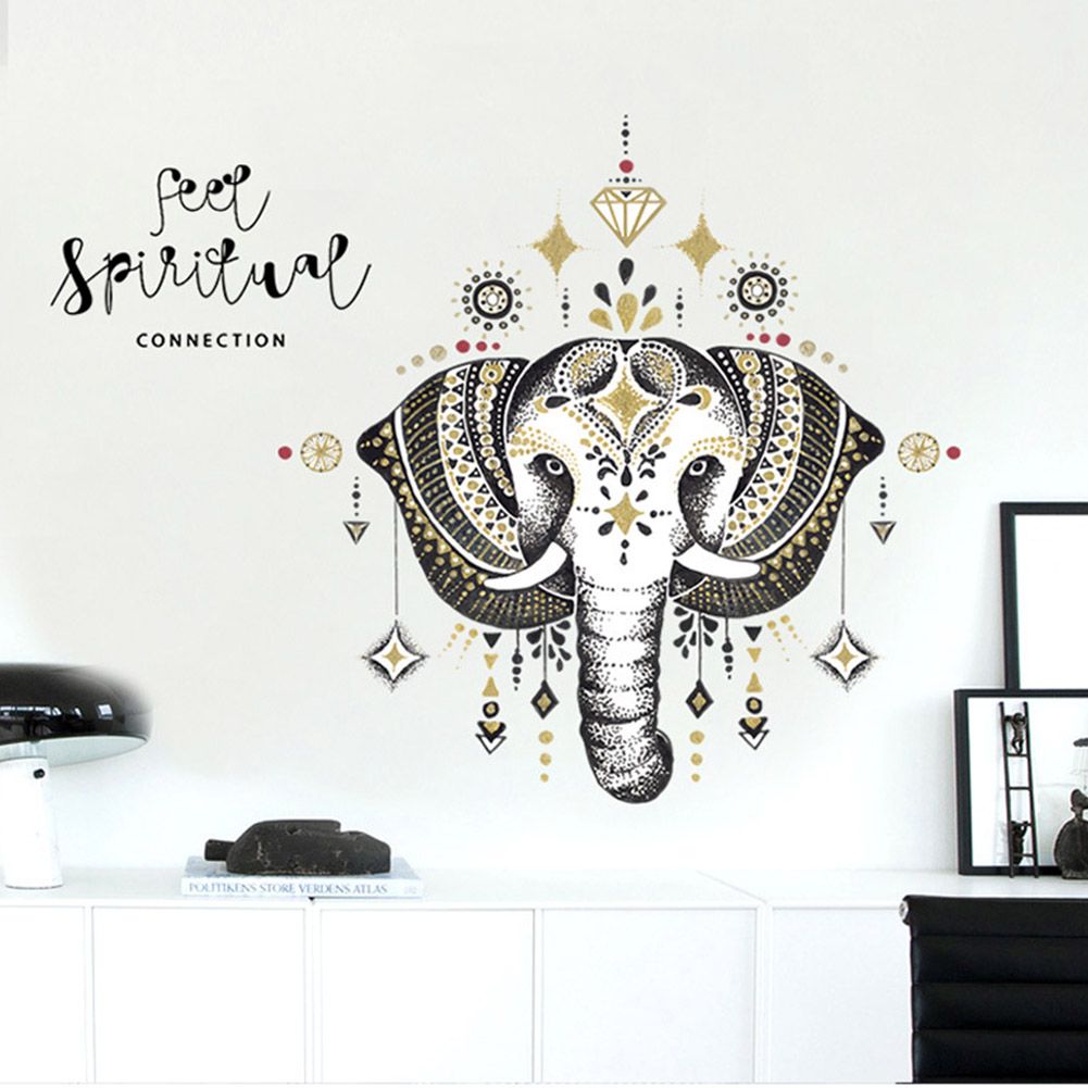 Nordic Style Elephant Wall Sticker for Living Room Bedroom Backdrop Wall view 6
