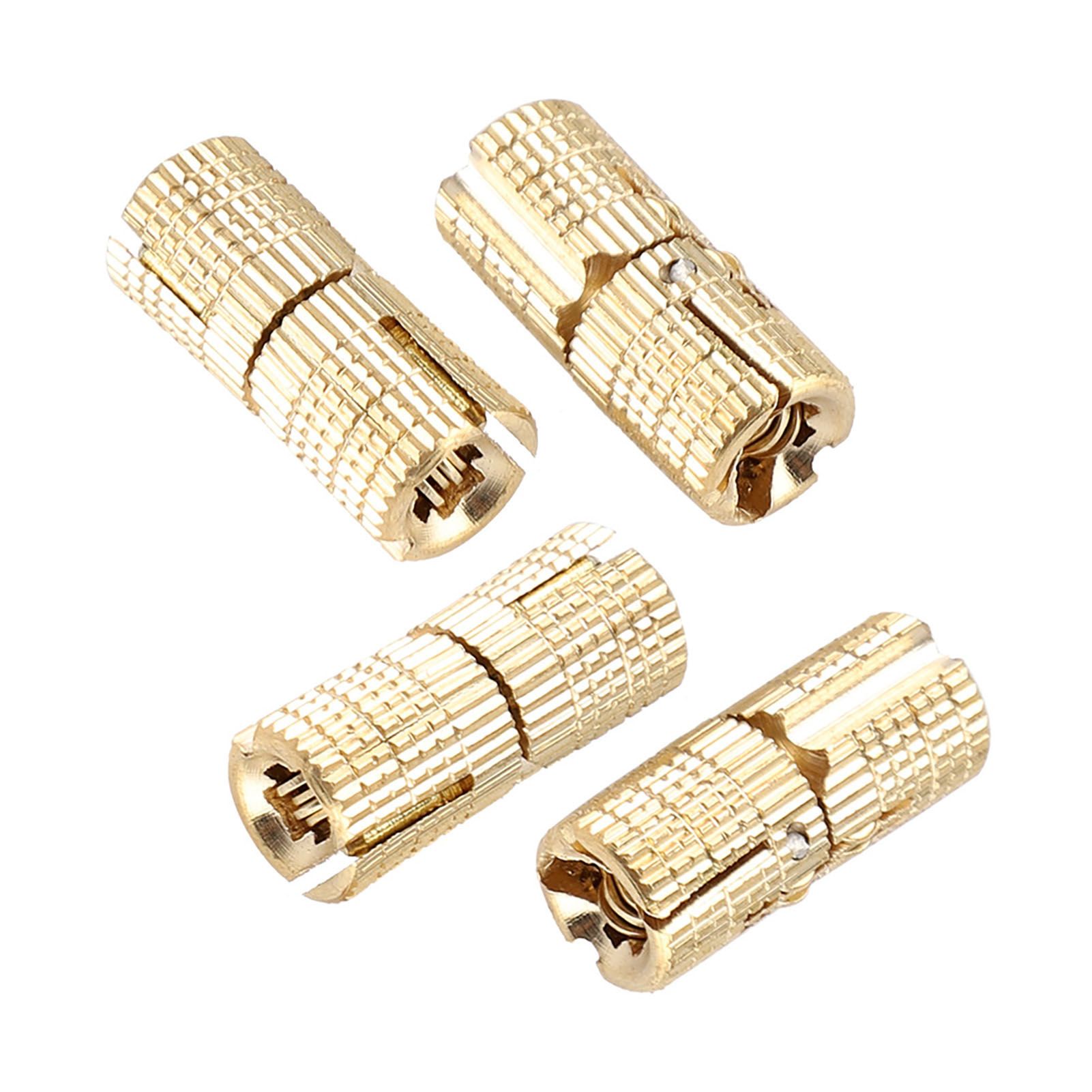 4Pcs/pack Copper Brass Cabinet Gift Box Concealed Barrel Hinge 8mm 180° view 4