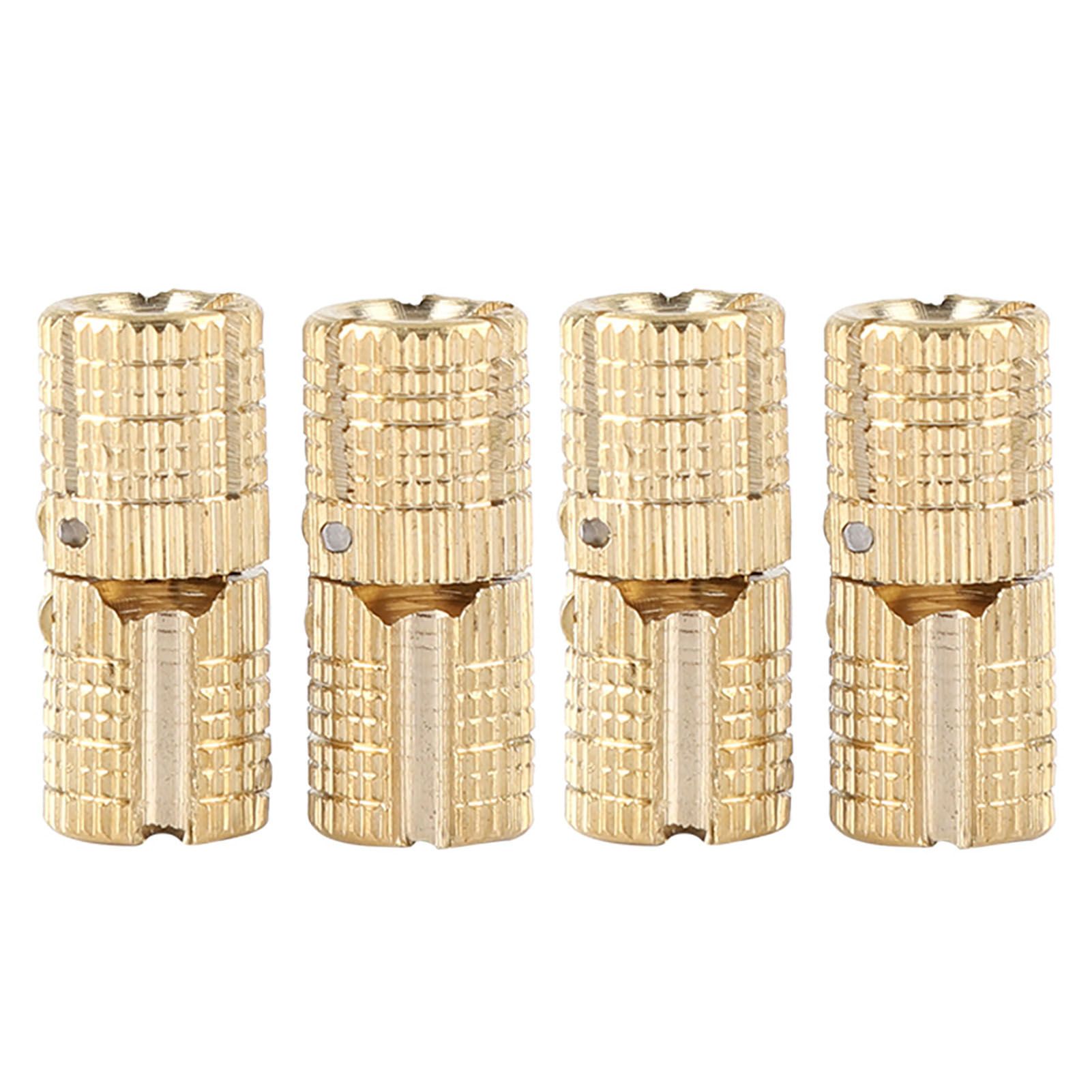 4Pcs/pack Copper Brass Cabinet Gift Box Concealed Barrel Hinge 8mm 180° view 6