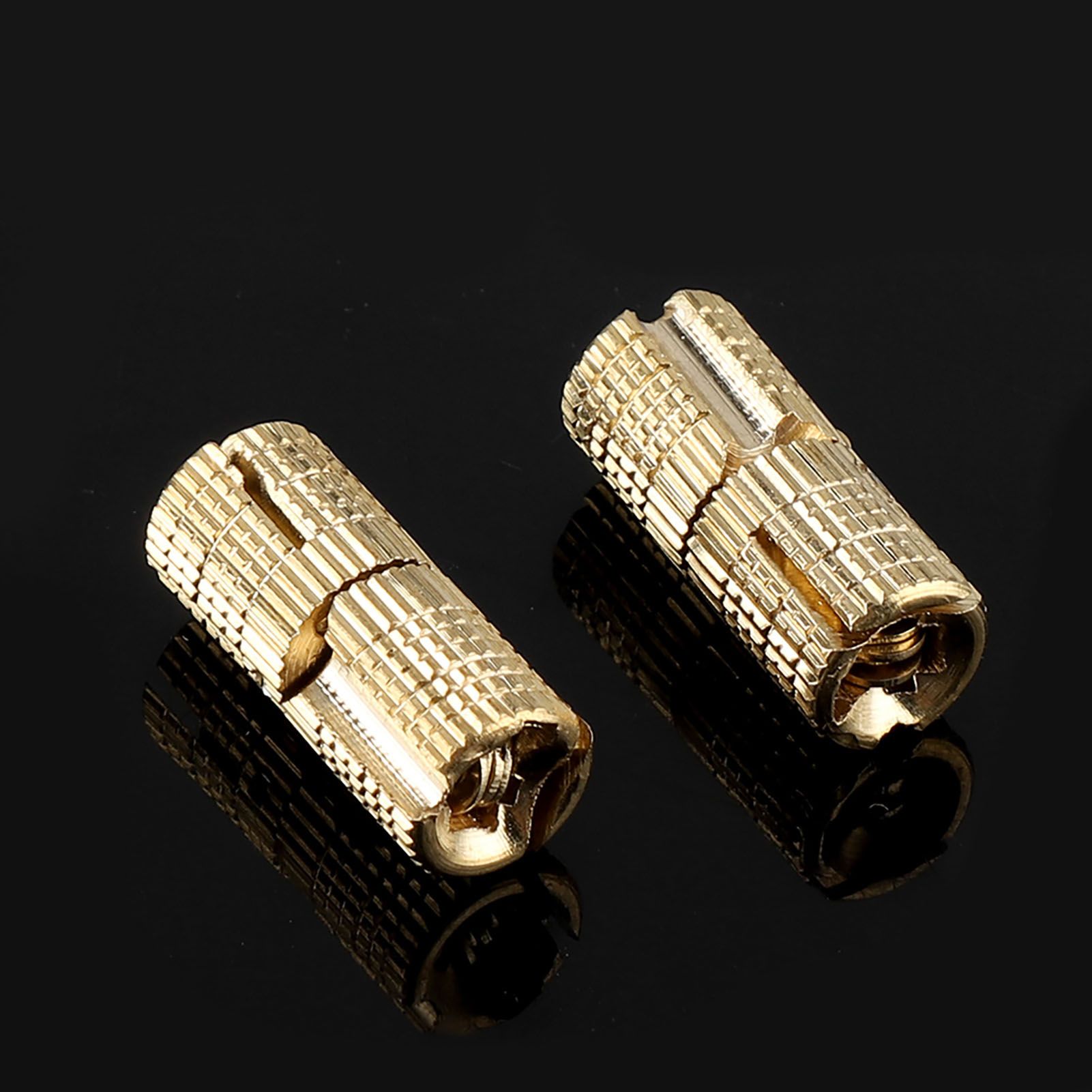 4Pcs/pack Copper Brass Cabinet Gift Box Concealed Barrel Hinge 8mm 180° view 11