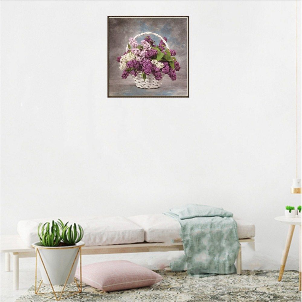 Semi diamond Flowers Fairy DIY Rhinestone Painting Living Room Decoration Art view 6